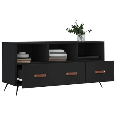 vidaXL Szafka pod TV, czarna, 102x36x50 cm, materiał drewnopochodny wariant 4