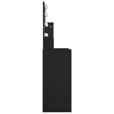 vidaXL Toaletka z oświetleniem LED, czarna, 86,5x35x136 cm