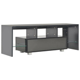 vidaXL Szafka pod TV ze światłem LED, błyszcząca, czarna, 130x35x45cm