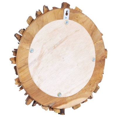 vidaXL Lustro ścienne, 60 cm, tekowe, okrągłe