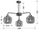 Lampa wisząca chromowa klosz z koszykiem 3x40W Ray Candellux 33-67074