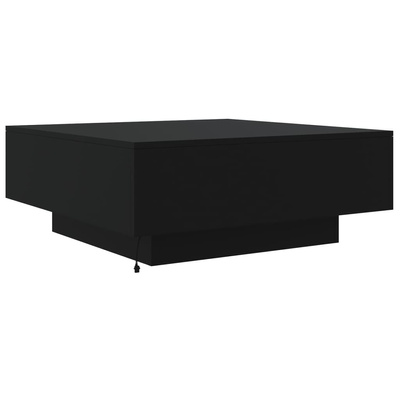 Stolik kawowy z oświetleniem LED, czarny, 80x80x31 cm