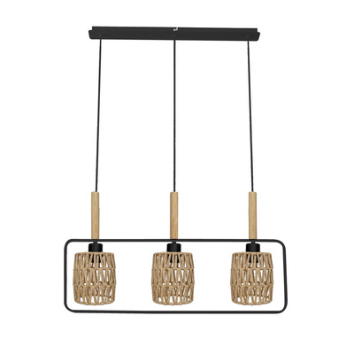Lampa wisząca z abażurami Crown beżowe abażury potrójna do jadalni
