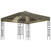 Altana ze sznurem lampek LED, 3x3 m, kolor taupe