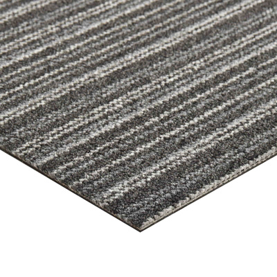 Dywan 20 pcs Antracytowy w paski 50 x 50 cm 100% polipropylen