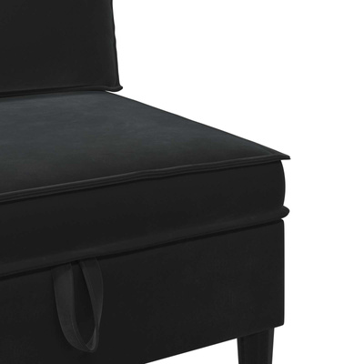 Środkowa sofa z miejscem do przechowywania Czarny Welur