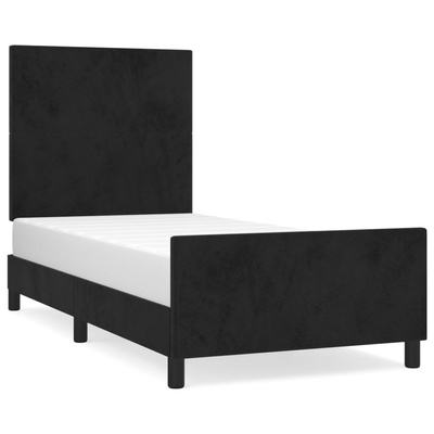 vidaXL Rama łóżka z zagłówkiem, czarna, 80x200 cm, aksamitna model standard