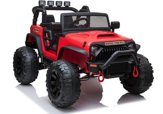 Auto Terenowe Na Akumulator Jeep JC666 Światła LED MP3 Pilot Czerwony