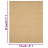 vidaXL Dywanik, naturalny sizal, 80x100 cm