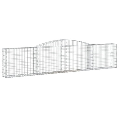 Kosze gabionowe, 8 szt, 400x30x80/100 cm, galwanizowane żelazo