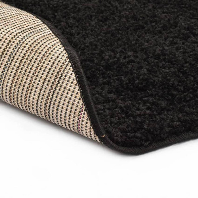 vidaXL Dywan shaggy, 160 cm, czarny