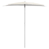 Półokrągły parasol ogrodowy na słupku, 180x90 cm, piaskowy