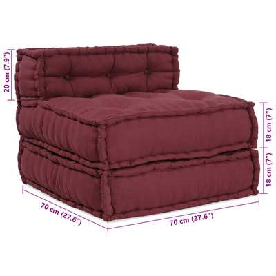 Modularna jednostka sofy 4 pcs Bordowy tkanina