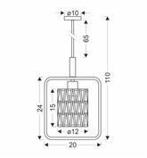 Crown Lampa Wisząca Czarny 1X40W E27 Abażur Beżowy
