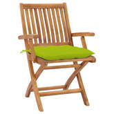 vidaXL Składane krzesła ogrodowe z poduszkami, 4 szt., drewno tekowe