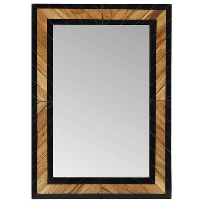 Lustro ścienne Prostokątny Czarny i Brązowy 70 x 2 x 70 cm