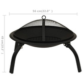vidaXL Palenisko i grill 2-w-1, z pogrzebaczem, 56x56x49 cm, stal model standard