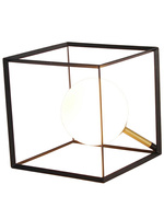 Lampka nocna Weert Ledea czarno-złota szklana industrialna 15 cm