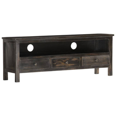vidaXL Szafka pod TV, czarna, 120 x 30 x 45 cm, lite drewno mango