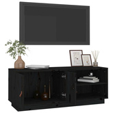 vidaXL Szafka pod TV, czarna, 105x34x40 cm, lite drewno sosnowe