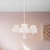 Lampa wisząca z abażurami Rossini biała potrójna do salonu E27