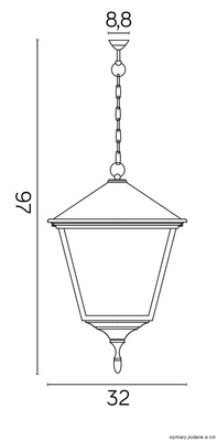 Lampa zewnętrzna wisząca K 1018/1/BD KW