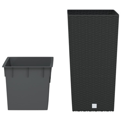vida Donica z pojemnikiem wewnątrz, antracytowa, 11/26,5 L, rattan PP