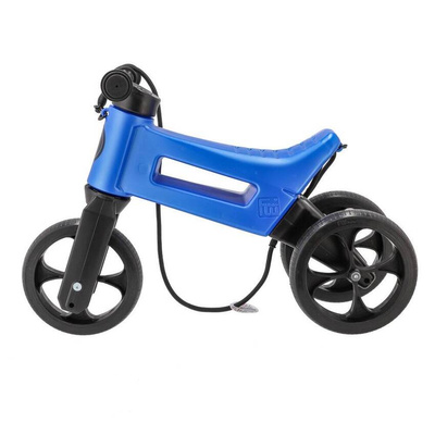 FWRider Super Sport  516521 Kolor: Blue Metallic / Niebieski metaliczny z czarnymi felgami Rowerek biegowy Jeździk 2w1 Ciche koła + Pasek do noszenia dla Rodzica
