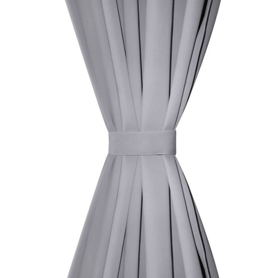 vidaXL Zasłona zaciemniająca z kółkami, 270 x 245 cm, szara