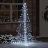 Choinka z 240 diodami LED Zimna Biała 180 cm Akryl