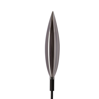 Lampa podłogowa Nordic szara szklany klosz dymiony nowoczesna metalowa