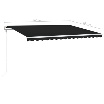 Automatycznie zwijana markiza, LED i czujnik wiatru, 400x300 cm