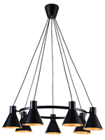 Lampa wisząca More czarno-złota metalowa do salonu 7xE14
