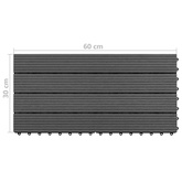 Płytka Tarasowa 6 pcs Czarny 60 x 30 cm