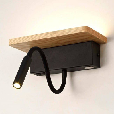 Kinkiet Woodstroy LED 8W + USB 2A