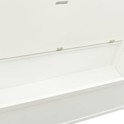 Ławka, biała, 107x45x75,5 cm, lite drewno jodłowe