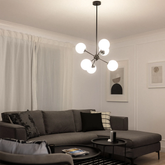 Lampa Wisząca Czarna szklane kule Abruzzo Grappa 6xE28