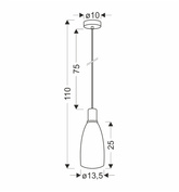 Udin big lampa wisząca czarny 1x15W GU10 klosz szary