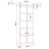 Drzwi przesuwne naturalny 100 x 208 cm Lite drewno sosnowe