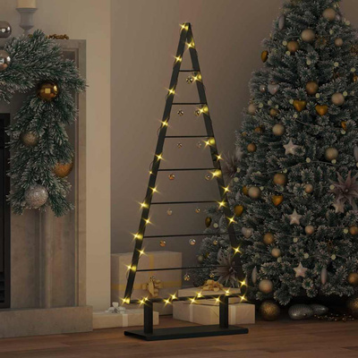 Metalowa choinka świąteczna z podstawą Czarny 125,5 cm Stal