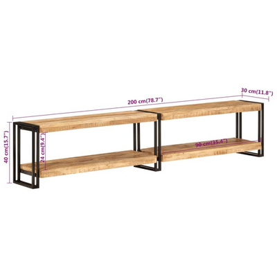 vidaXL Szafka pod TV, 200x30x40 cm, lite drewno mango