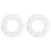 Wieniec Bożonarodzeniowy z Bombkami 2 pcs Biały 33 x 33 x 7 cm