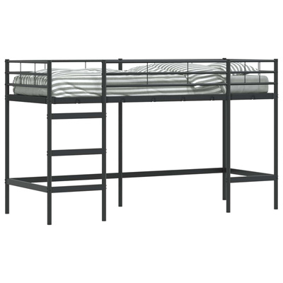 Łóżko piętrowe dla dzieci Gładki Czarny 75 x 190 cm Stal