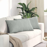 Poduszki na sofę 2 pcs Jasnoszary 80 x 40 cm Tkanina sztruksowa