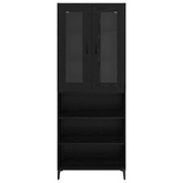 Highboard Czarny Dąb 69,5 x 34 x 180 cm Drewno inżynieryjne