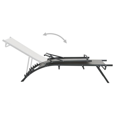 vidaXL Leżaki, 2 szt., textilene i stal