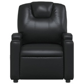 vidaXL Rozkładany fotel masujący, czarny, sztuczna skóra