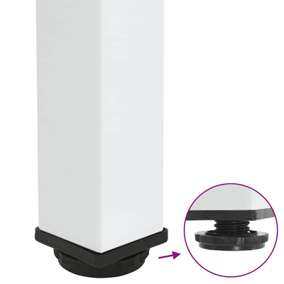 Nogi do stołu barowego 4 szt. Białe 100-102 cm Stal