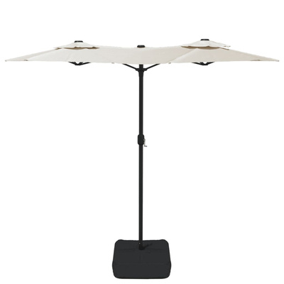 Podwójny parasol ogrodowy, piaskowy, 316x145 cm