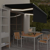 vidaXL Automatycznie zwijana markiza, LED i czujnik wiatru, 5x3 m
